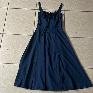 Chic Strapless Navy Dress